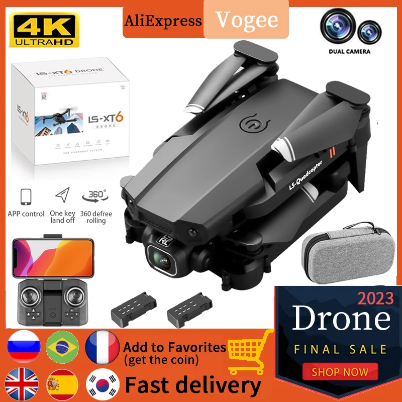 2023 XT6 Mini Rc Drone 4K HD Camera 1080P WiFi Fpv Air Pressure
