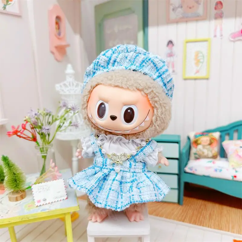 17cm Cute Mini Plush Doll'S Clothes Outfit Accessories For Korea Kpop Exo Labubu Idol Dolls Hoodie Skirt Clothing DIY Girl Gift