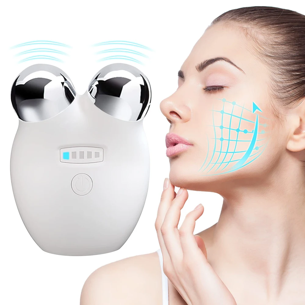 EMS Face Roller Microcurrent Face Lift Double Chin Remover Jaw Line V Shape Facial Lifting Device