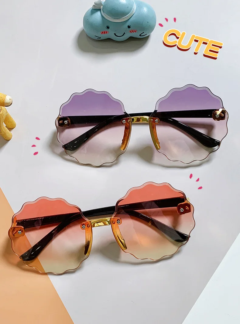 Children's Color Changing Sunglasses Retro Fashion Shade Sunglasses Girl Baby Frameless Party Travel Sunglasses_voghion.com