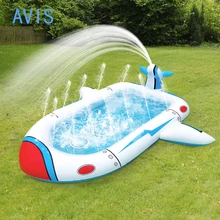 AVIS Inflatable Kiddie Pool Sprinkler Cute 3 in 1 Summer Splash Pad Kiddie Pool Swimming Pool PVC Inflatable Fountain