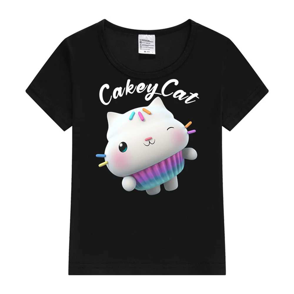 Kawaii Gabby Dollhouse T-shirt for Children Girls Clothes From 3 to 12 Years Old Rabbit Graphic Top Birthday T Shirts Summer Tee