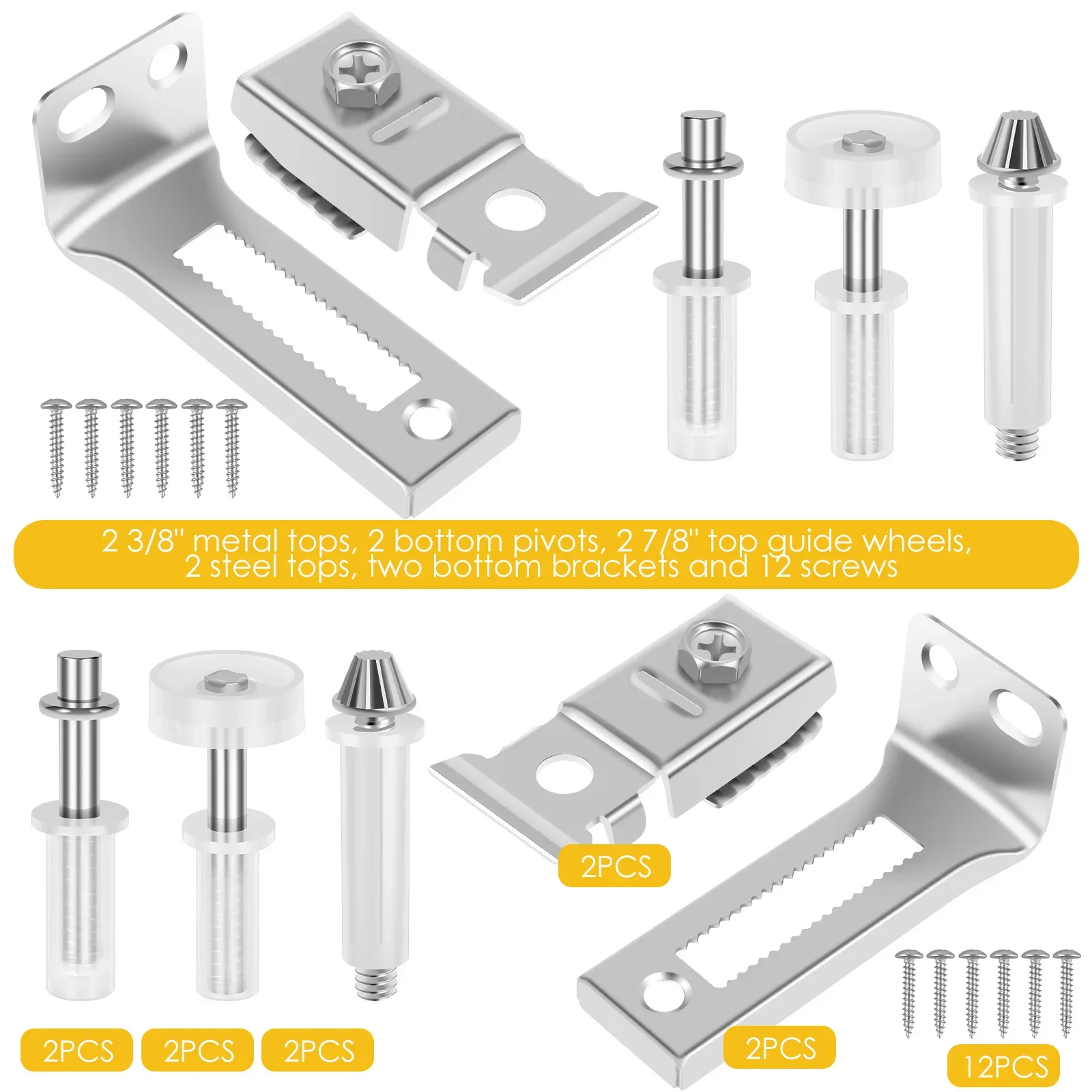 Kit de reparación de herrajes para puertas plegables, piezas de repuesto de  puertas correderas de metal bi-fold, accesorios de repuesto para puertas