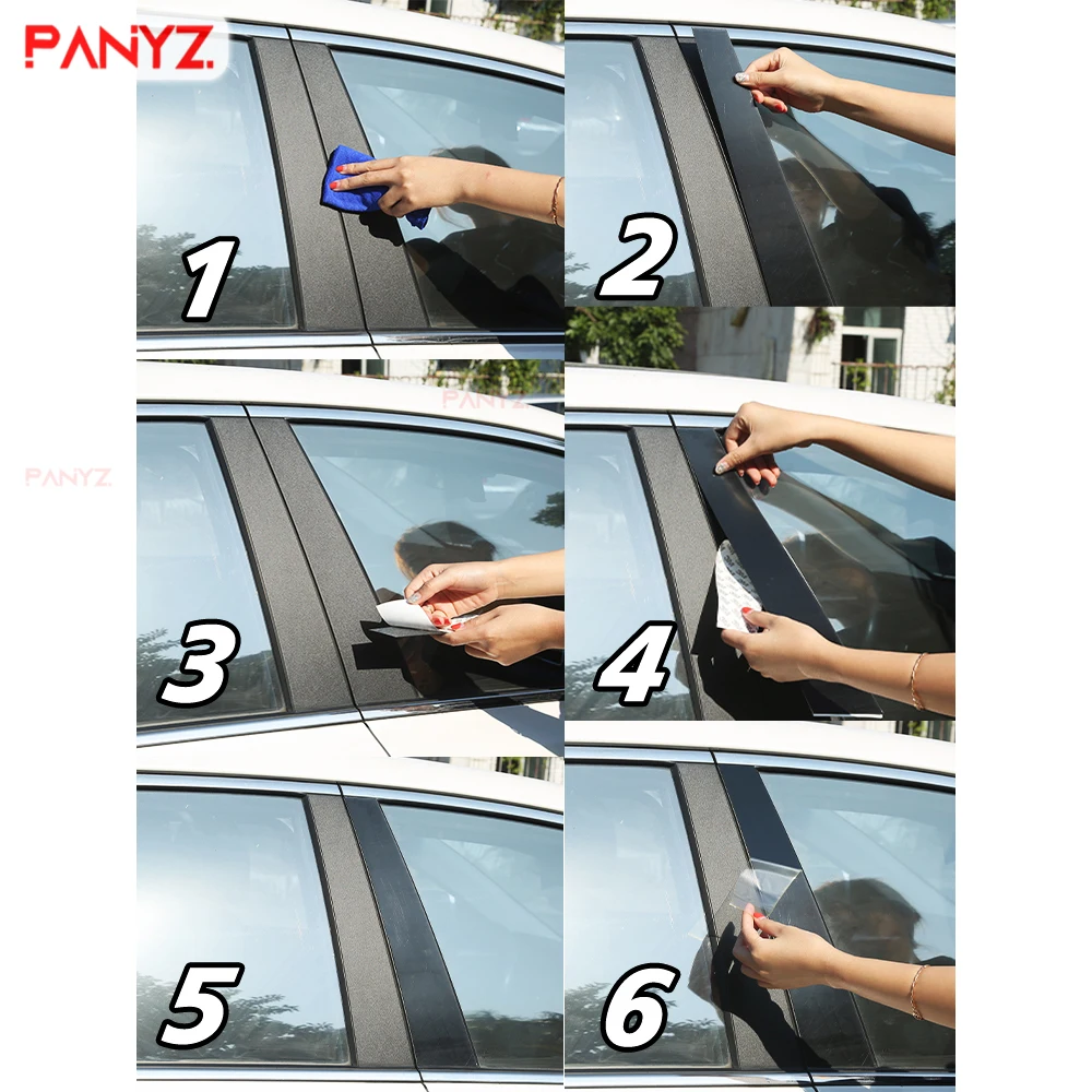 1Pair Glossy Black Rear Window Trim Molding Cover Jordan - View #3