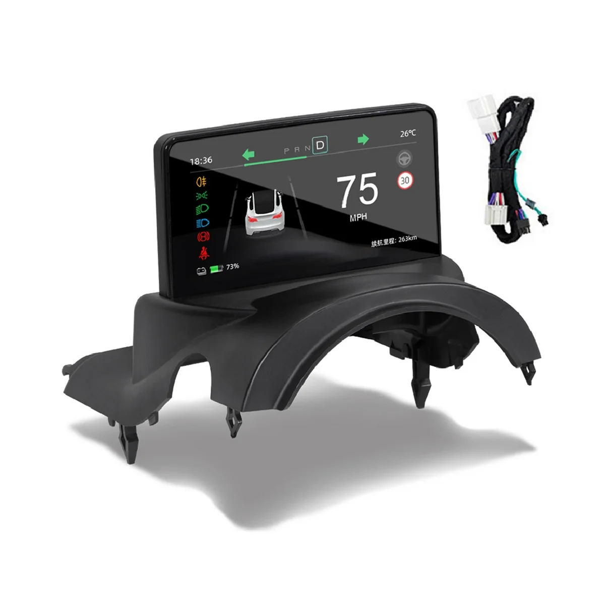 

5.16 Inches HUD Head Up Display IPS Screen Turn Signal Charging Display for Tesla Model 3 Model Y LCD Speed Display