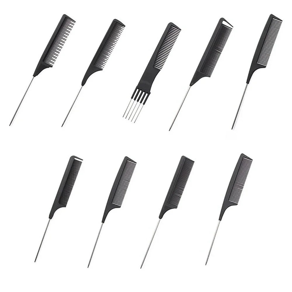 

Lndividually Large and Small Toothed Steel Needle-point Tail Comb Trendy Comb PC Tip-tail Hair Highlighting Comb for Stylist