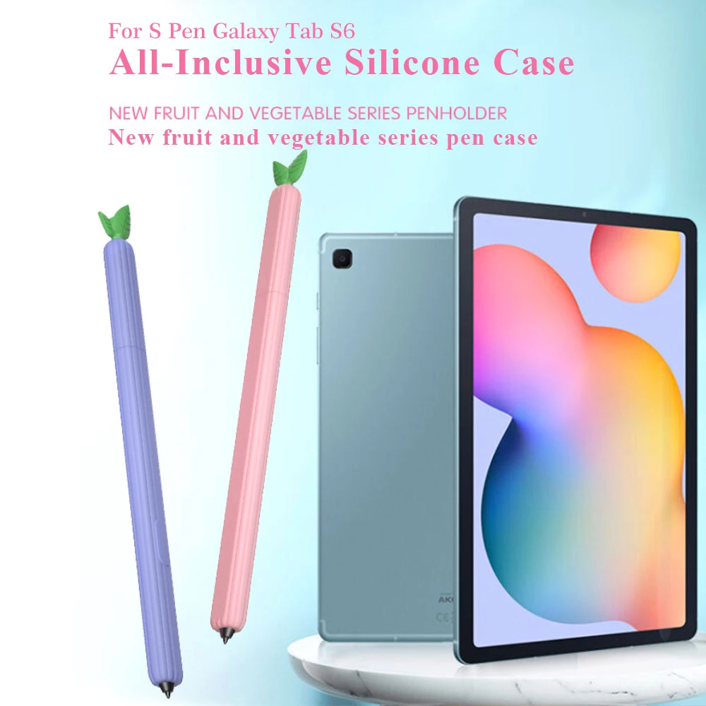 

Vintage Pencil Case For Samsung Galaxy Tab S6 Liquid Silicone Stylus Pen Cover For Samsung Tab S6 Non-slip Protective Sleeve