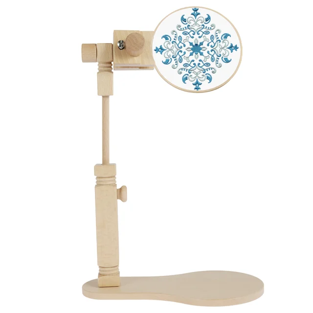 Support de broderie en bois, cerceau de broderie, mains libres, support de point de croix 360 ° Support de cerceau de broderie rotatif, support de point de croix 1