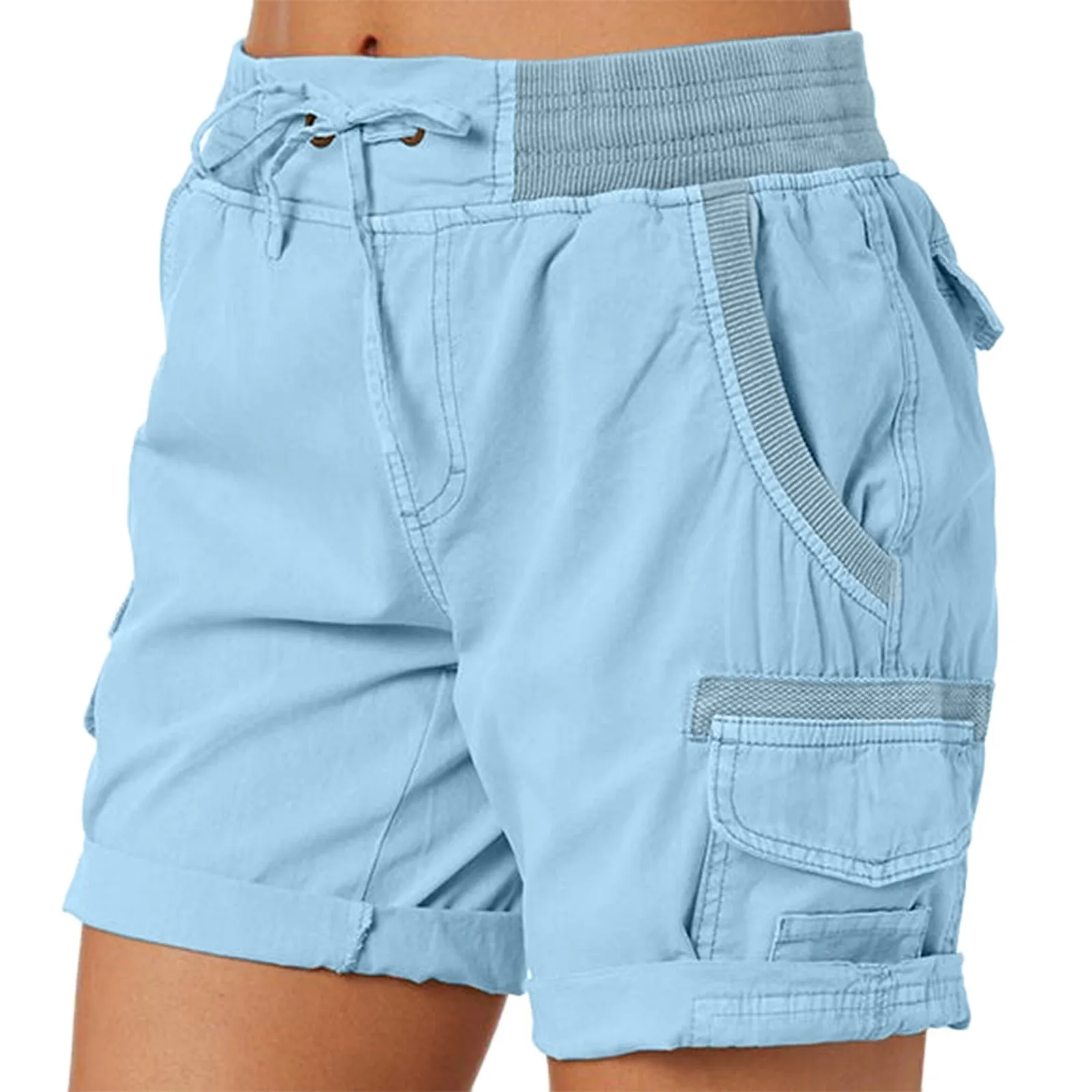 Women's Cargo Shorts Summer Multi Pockets Quick Dry Shorts Hiking Travel Golf Fishing Tactical Stretch Lightweight Female Shorts