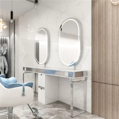 Friseursalon Spiegel Styling Station Salon Möbel Friseur Station Tisch Spiegel Station