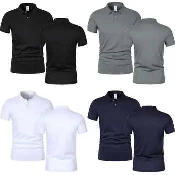 Solid color polo shirt ultra-light men's quick-drying breathable sweat-wicking shirt suitable for fitness gym and running 1