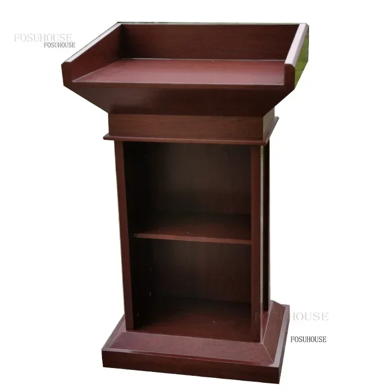Solid Wood Reception Desks Hotel Restaurant Office Conference Speech Podium Stands Shopping Guide Wedding Training Cashier Table