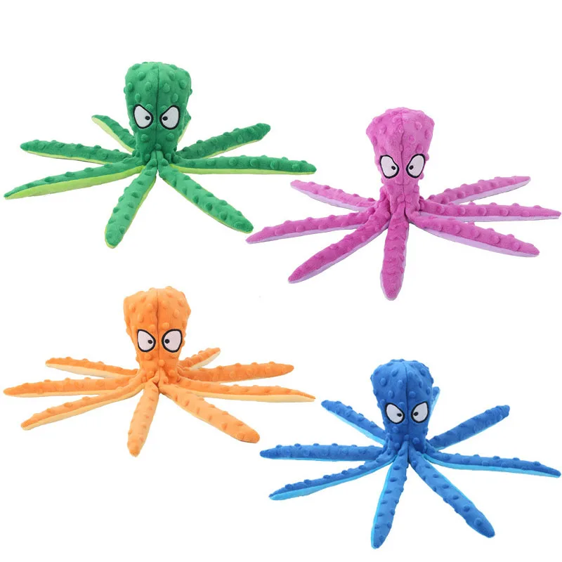 

Pet Squeak Toys Cat Dog Octopus Shaped Plush Toy Bite Resistant Interactive Cat Puppy Teeth Cleaning Chew Toy Pet Supplies