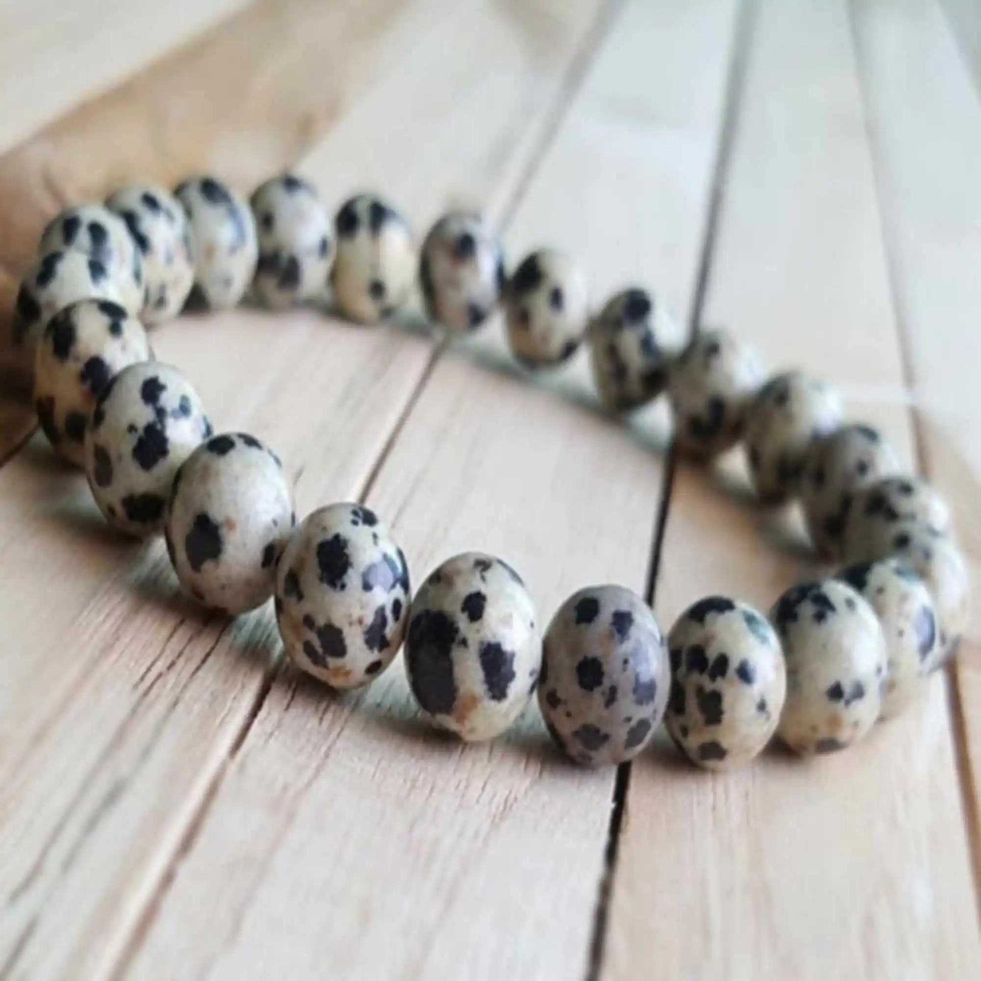8mm Natural round balmatin gemstone beads Bracelet Unisex Charm Stackable Ethnic Wear Prayer