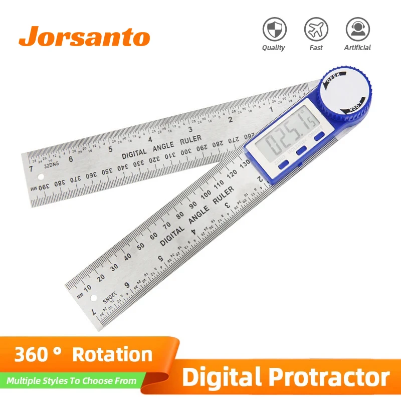 Digital Protractor Digital Angle Ruler Metric Goniometer 360 Degree Stainless Steel Right Angle Protractor Measuring Tool 200mm