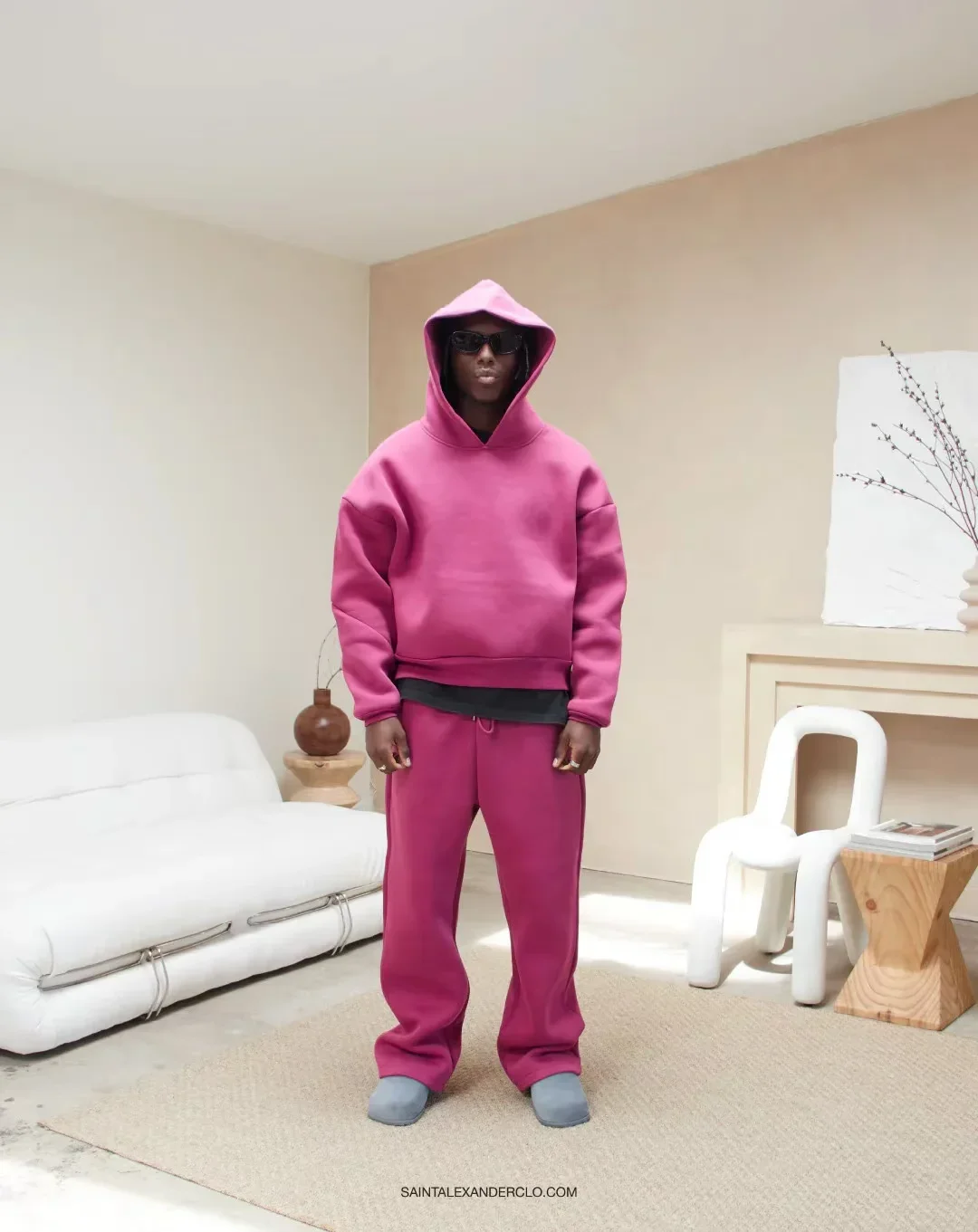 Y2K Autumn and Winter New Harajuku Men's Casual Suit Women's Zipper Long-Sleeved Sweatshirt Straight Pants Plush 2-Piece Set 4