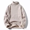 Men's High Collar Fleece Lined Knitwear Pure Color Overhead Warm One Piece Velvet Base Layer Knitwear Casual Winter Wear