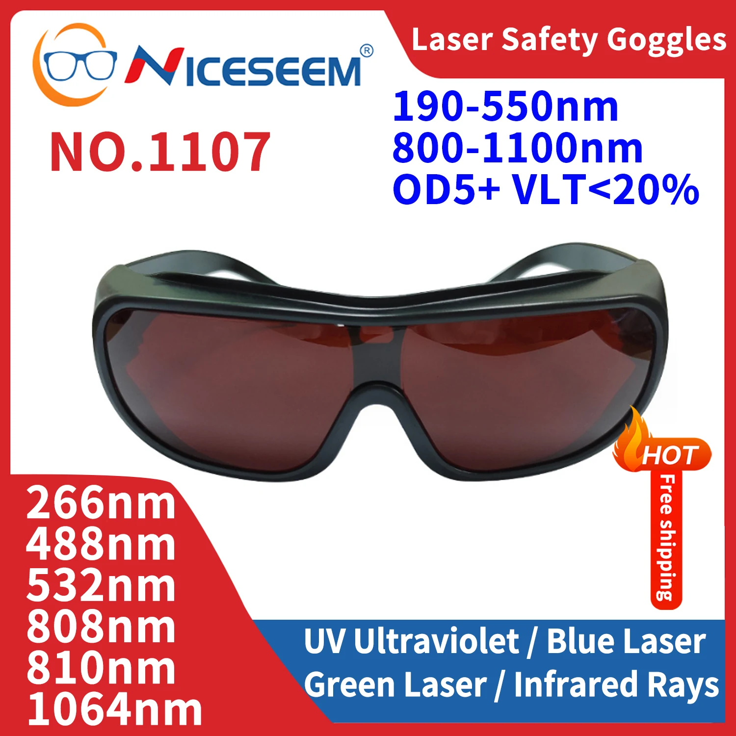 Luce Pulsata Occhiali Protezione Laser IPL 190-540nm, Per