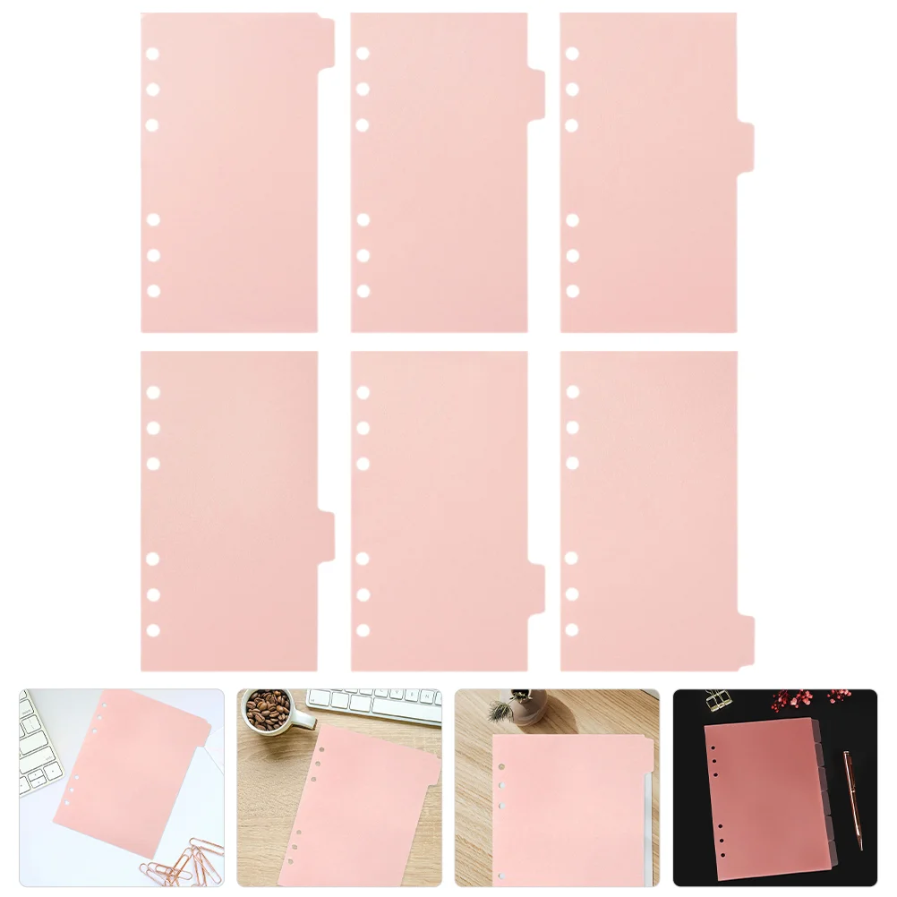 

of A5 A7 Pink Black Index Divider Notebook Binder Divider 6-hole Loose-leaf Binder Paper Document Index Divider Paper