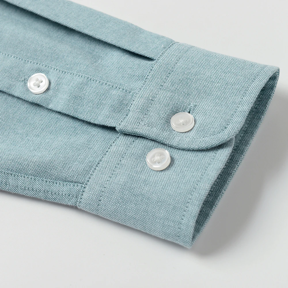 Men's Slim-Fit Oxford Cotton Shirt Long Sleeves Casual Breathable Fabric Exquisite Craftsmanship OEM Processing