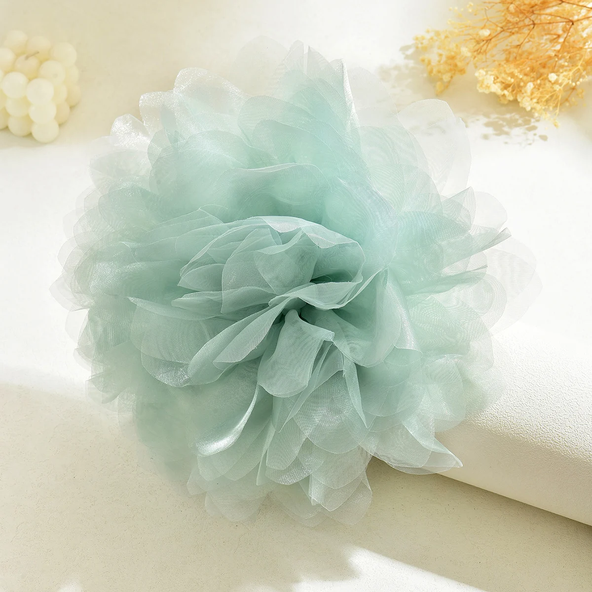 32CM Exaggerated Handmade Elegant Large Lace Flower Brooch for Women French Vintage Floral Lapel Pins Wedding Party Jewelry Gift