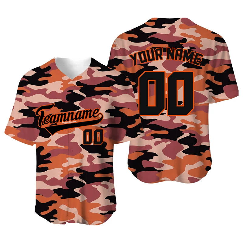 Veterans Day Camo Baseball Jersey Shirts Mens Sublimation Blanks Team/Name T-Shirt Sport Uniform Hombre Sportwear