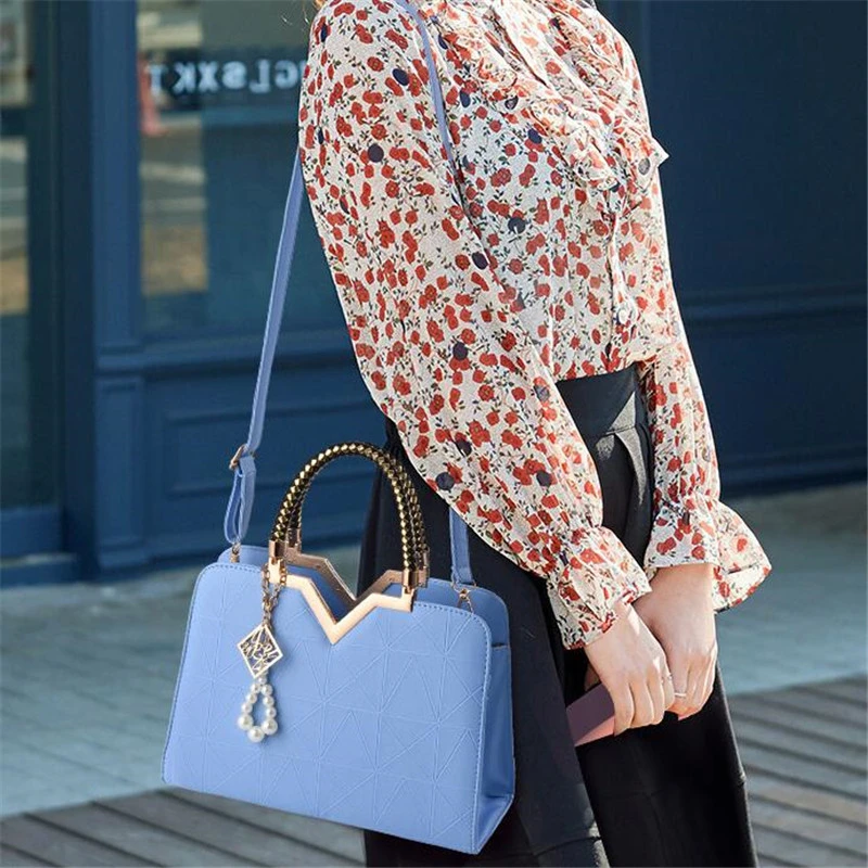 Sac Pochette Femme Britannique Bandoulière – Tote Bag Nylon Noir Rétro