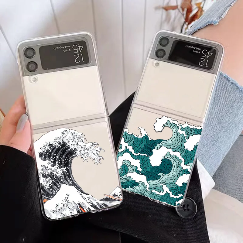 Blue Sea Wave Transparent Phone Case, Clear Protective Cover