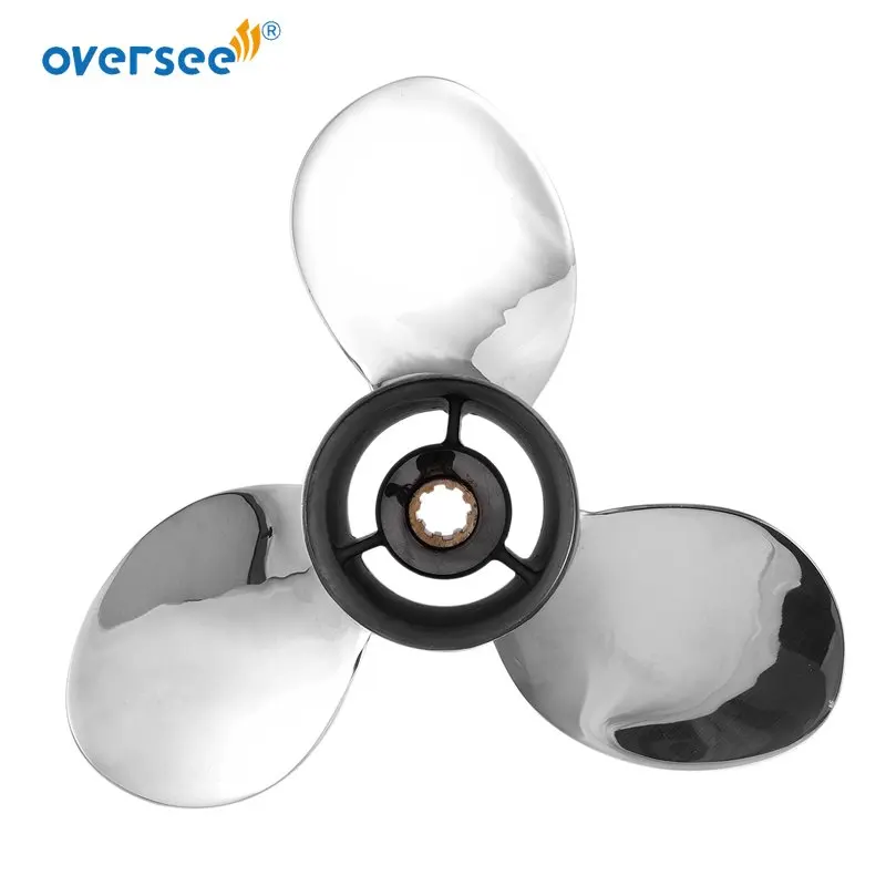 63V-45943-10-SS Fit For Yamaha  9.9 hp 15 hp, Stainless Steel Marine Propeller (3X9-1/4