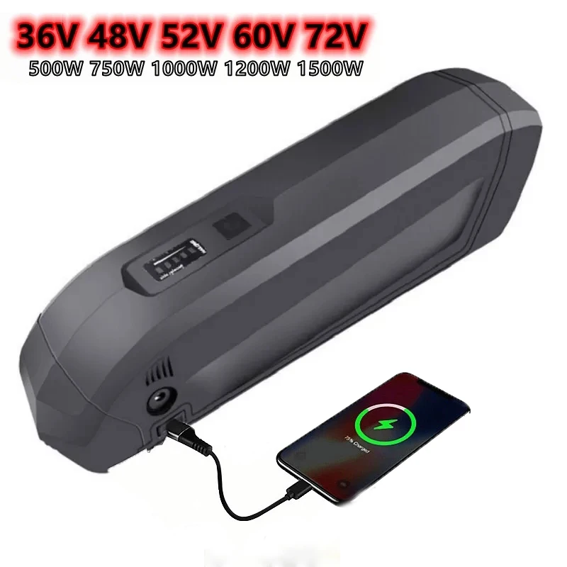 Batteria Elettrica Ebike Hailong 2 18650 Celle Pack 36V 48V 52V 60V 72V Potente Batteria Al Litio Per Bicicletta