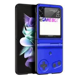 Retro Gameboy-Inspired Black Hard Folding Phone Case for Galaxy Z Flip 4 (A7)