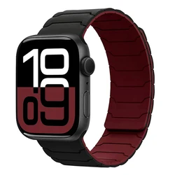 Enhanced Silicone Sport Watch Strap - Premium Design for Durability and Comfort (Black wine red)