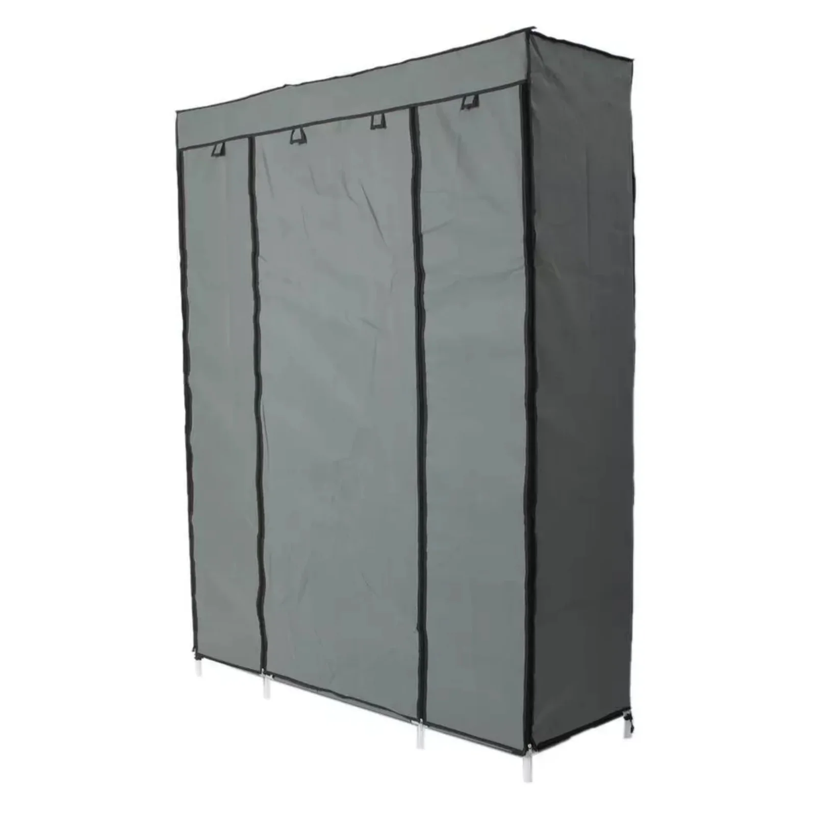 Portable Closet Wardrobe Clothes Rack Storage Organizer With Shelf Blue 53" 3