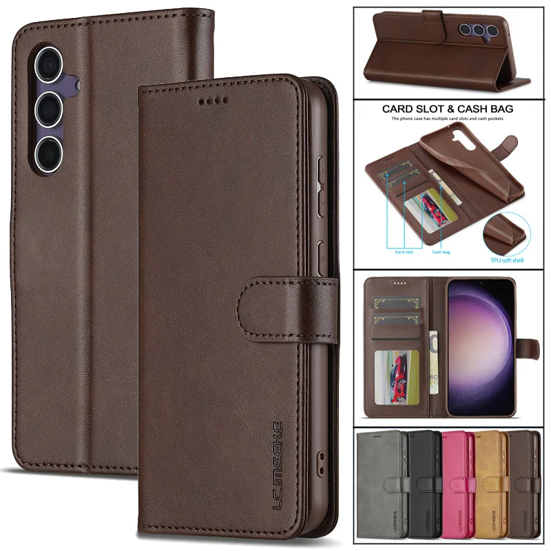 Elegant Magnetic Leather Wallet Phone Case with Card Slot and Flip Cover