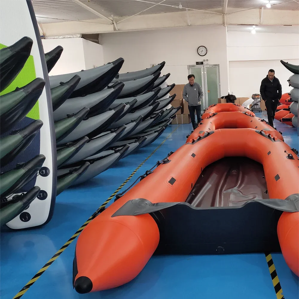 Easy Rowing New Aluminium Floor CE Certified Inflatable Boat Catamaran Fishing Rowing Racing Boat with Outbound Engine