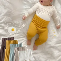 Leggings en coton pour bébé, 6M 3T, pantalon solide pour enfant, mignon, fille, taille haute, mode, pantalons pour bébé garçon Pp, vêtements 