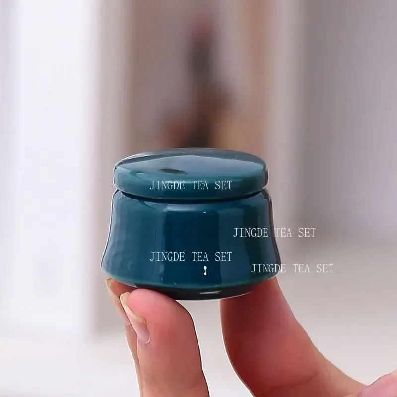 Creativity Ceramics Tea Caddy Tieguanyin Storage Tank Portable Travel Tea Box Sealed Coffee Powder Tea Jar Spice Organizer