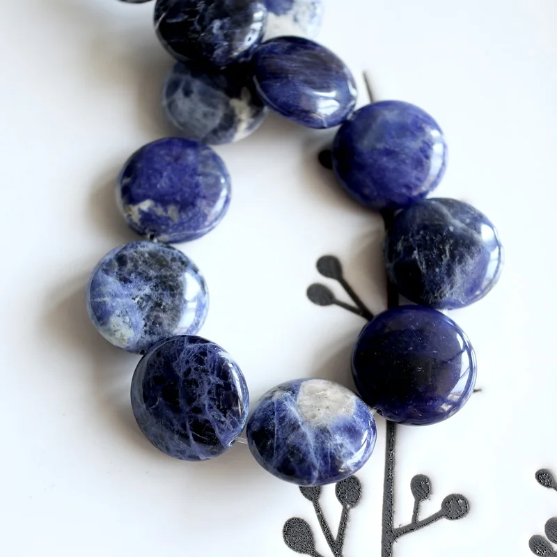 Natural Quartz Stone Beads Flat Button Beads Rose Quartz Crazy Lace Agate 20mm Jewelry Making DIY For Girls