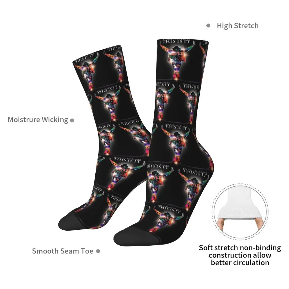 Michael 1984 Grammys Jackson Pop Art Portrait Socks Harajuku Stockings All Season Long Socks Accessories for Unisex Gifts