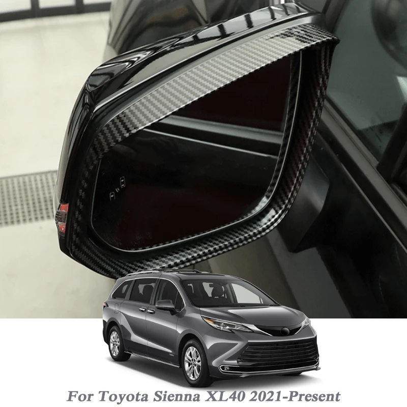 

Car Chromium Styling ABS For Toyota Sienna XL40 2021-Present Rearview Mirror Rain Eyebrow Frame Sequin Auto External Accessories