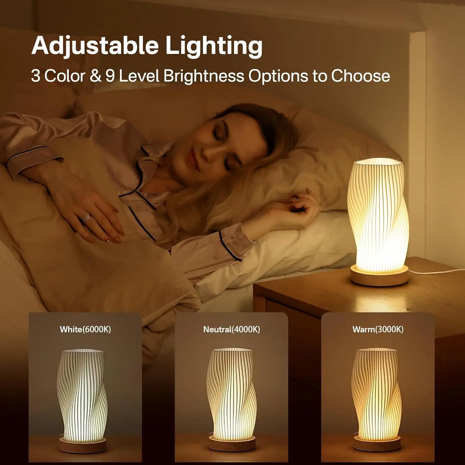 멀티 스타일 LED 책상 램프 USB 터치 디밍 E27 3색 조명 가정용 침실 거실 예술 장식 테이블 조명