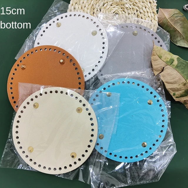 DIY Acrylic Handbag Base Shaper Knitting Crochet Bags Bottom Shaper Round  Pu Leather Handbag Purse Base Shaper 14cm Purse Base Shaper Brown Purse