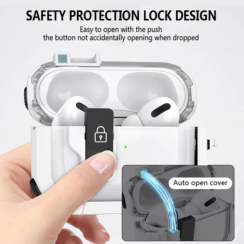 

Automatic switch safety lock case compatible with AirPods Pro 2nd Generation 1st generation case AirPods 3 Protective Case