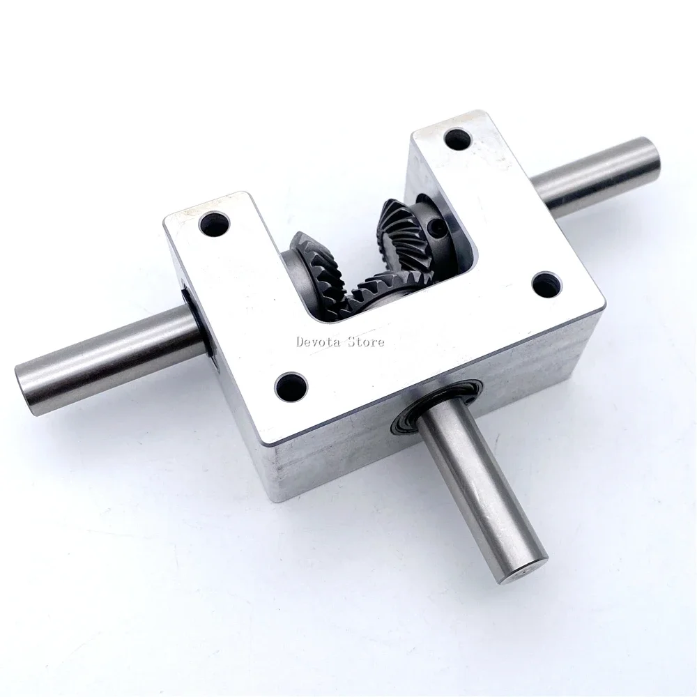 Differential Assembly Gearbox 90 Degree 1:1 Spiral Bevel Gear 6/8/10mm Coaxial Small Corner Device