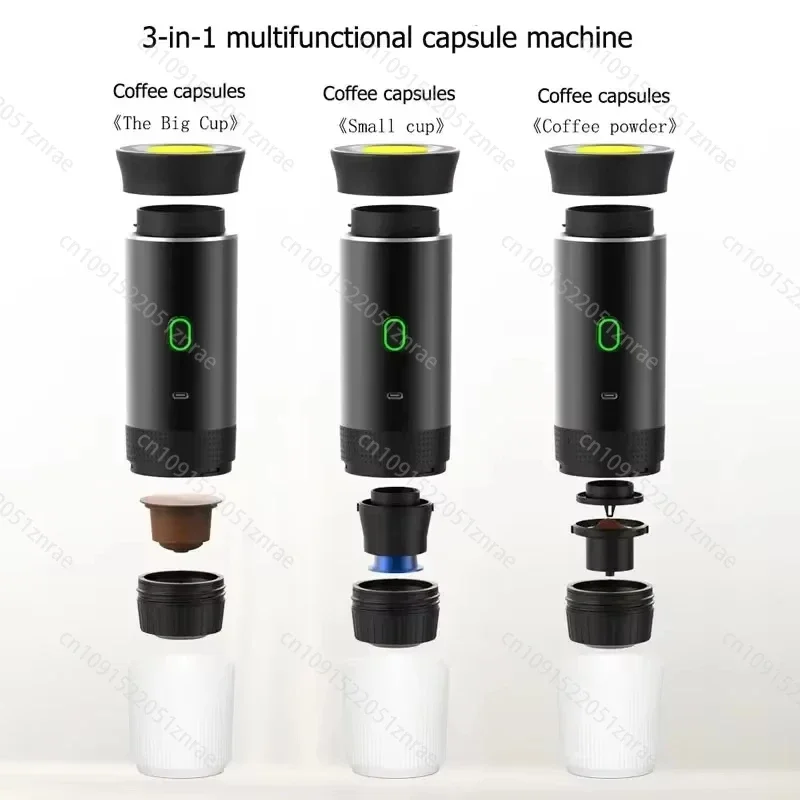 Portable Wireless Espresso Coffee Maker Electric Coffee Machine Automatic Heating 19Bar Fit Nespresso Capsule Pods Ground