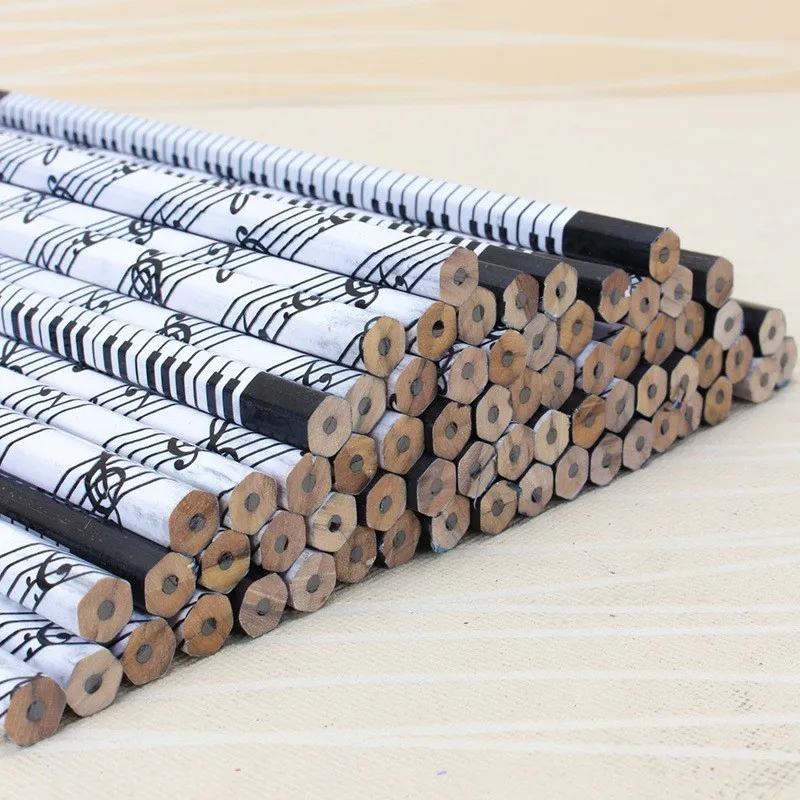 Musical Pencil 2B Standard Round Music Stationery Piano Student Creative Kawaii Simple Cute Pencil 4