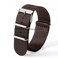 Premium High - Density Durable Nylon Watch Straps - Soft, Sporty Wristband Accessories - 22mm (Brown)