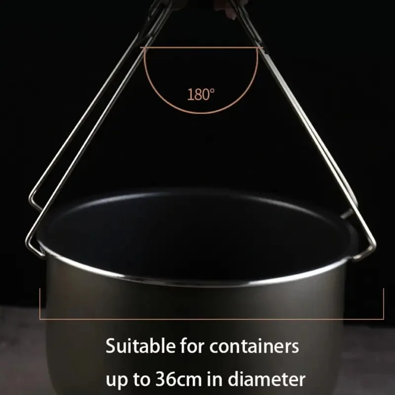 Stainless Steel Foldable Dish Gripper Hot Dish Plate Bowl Clip Pots Gripper Crockery Holder Clamp Tongs Claw Holder Lifting Kitchen Tools