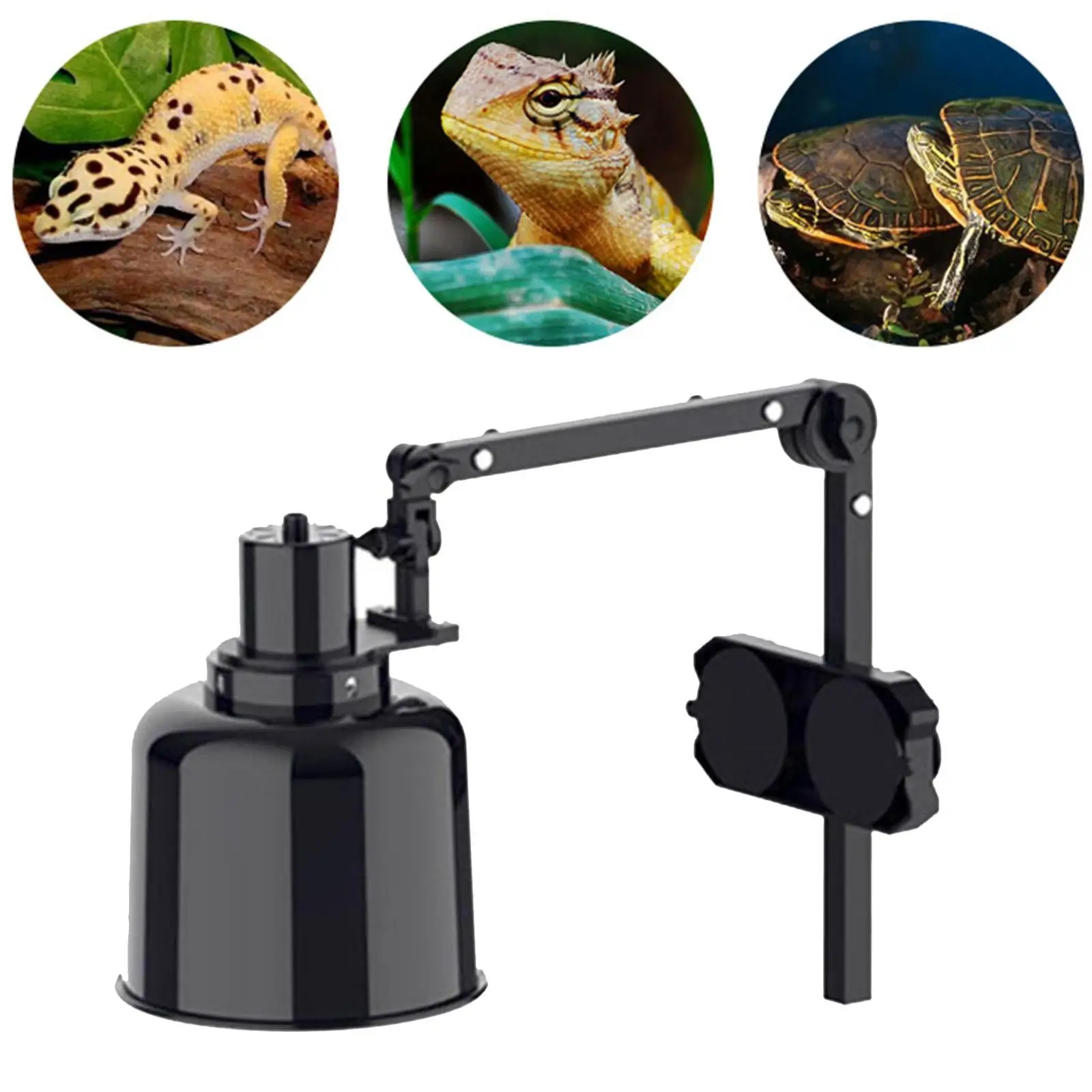 Reptile Lamp Stand Adjustable Height 14-43cm Metal Support for Glass Terrarium Invertebrates Vivarium Cages Tank Brooders