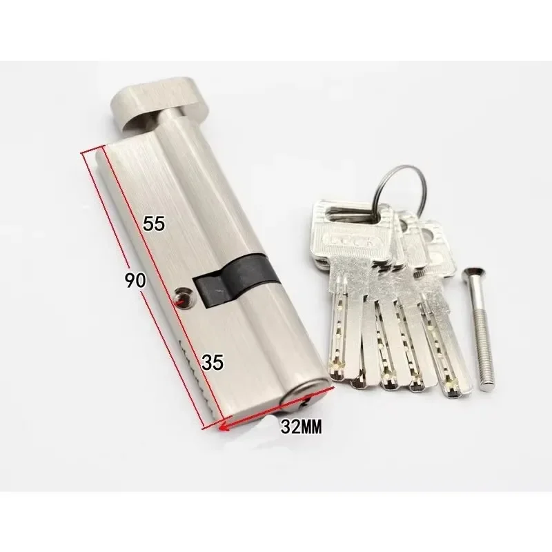 Special Security door Center asymmetry brass lock cylinder with knob aluminum alloy door Eccentric lock core height 32mm